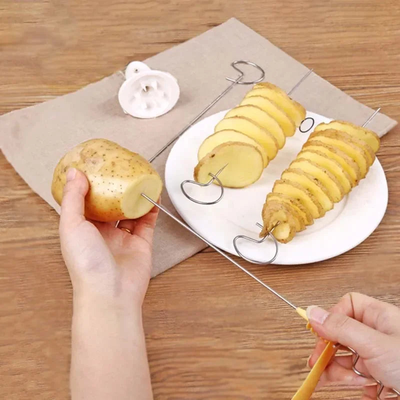 Whirlwind Potato Spiral Cutter – Creative Vegetable Slicer & Potato Tower Maker for Kitchen