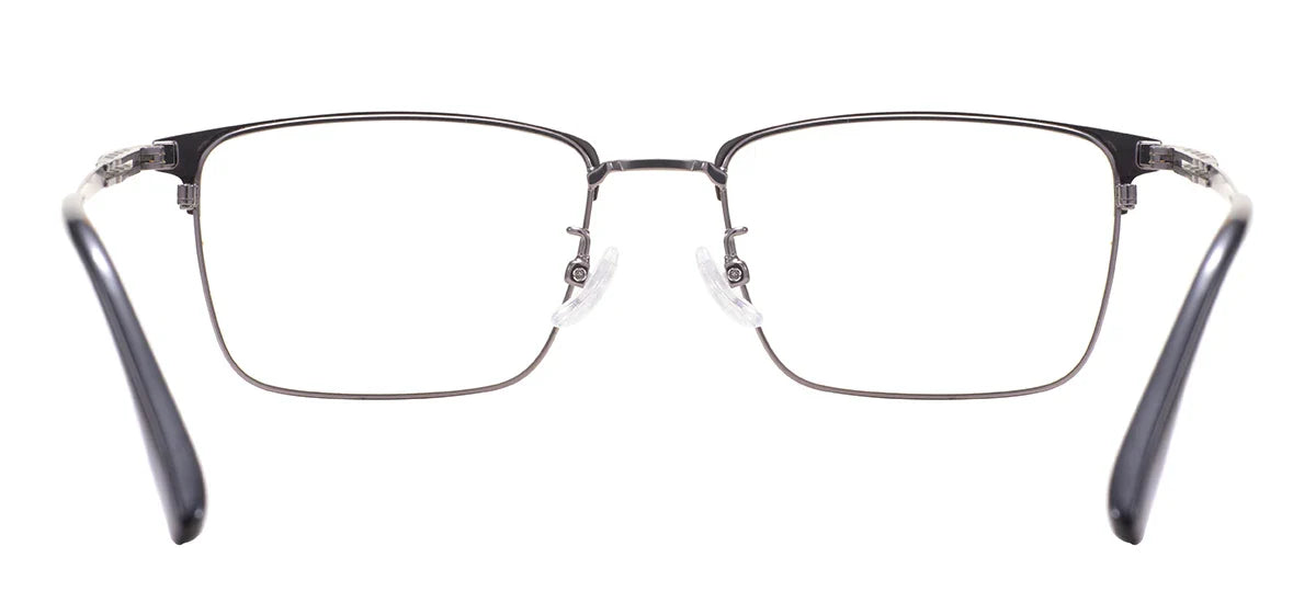 Comfortable Rectangular Men’s Business Glasses – Full Rim Browline Metal Frame for Optical Prescription Lenses