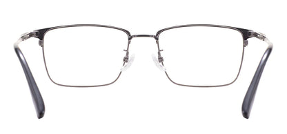 Comfortable Rectangular Men’s Business Glasses – Full Rim Browline Metal Frame for Optical Prescription Lenses