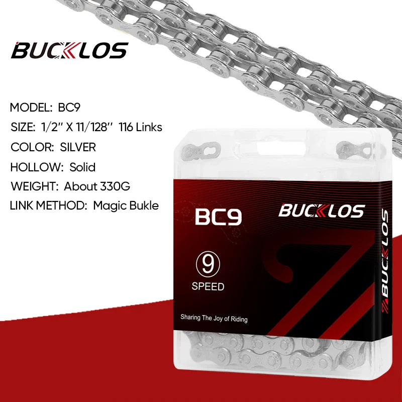 BUCKLOS MTB Bike Chain – 12 & 11 Speed Mountain & Road Bicycle Chain, Compatible with 8-12 Speed Cycling Parts