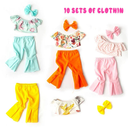 18-Inch Doll Clothes for American Girl Dolls — Bell-Bottoms & T-Shirt Set, Pretend Play Outfit, Gift for Girls