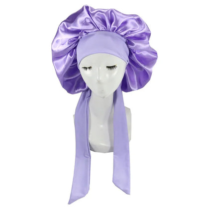 Unisex Satin Sleeping Hat - Solid Color Night Sleep Cap, Hair Care Bonnet, Nightcap for Women and  Men, Shower Turban