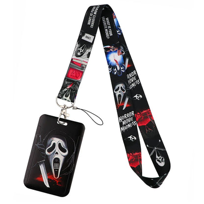 Lilo & Stitch Cute Couples Lanyard – Keychain, ID Badge Holder & Phone Strap with Card Cover Charm Accessories