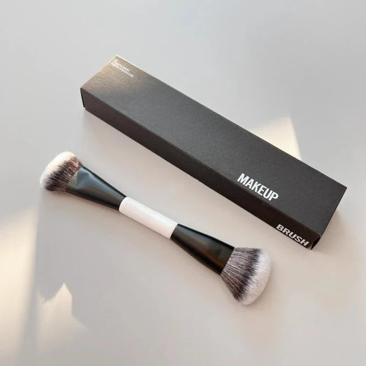 F4 Dual-Ended Makeup Brush – Foundation, Powder, Blush, Contour & Eyeshadow Concealer Brush