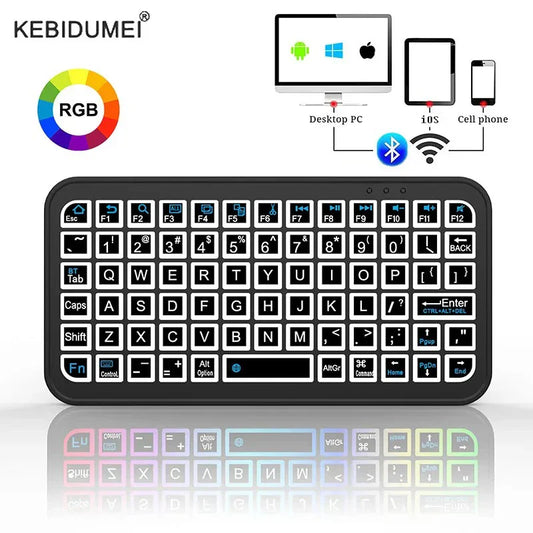 Mini Wireless Bluetooth 5.2 Keyboard – 5-Inch English Backlit Rechargeable Keyboard for PC & Android TV Box