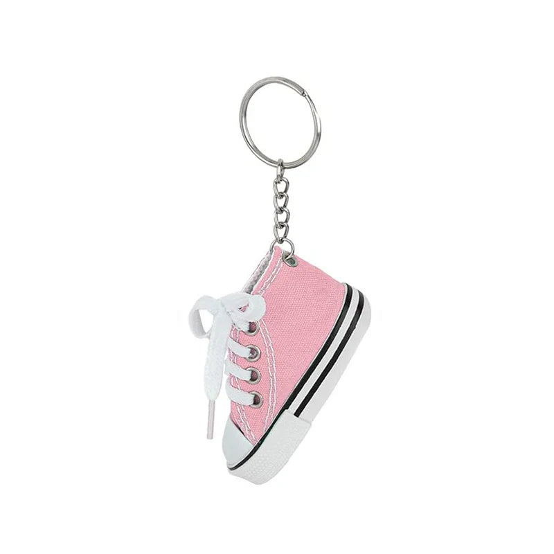 12-Piece Mini Shoe Keychains – Cloth Material Shoe Key Rings Set