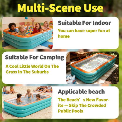 Heavy-Duty Inflatable Family Swimming Pool – Thickened Large Backyard & Lawn Pool for Outdoor Parties and Summer Fun