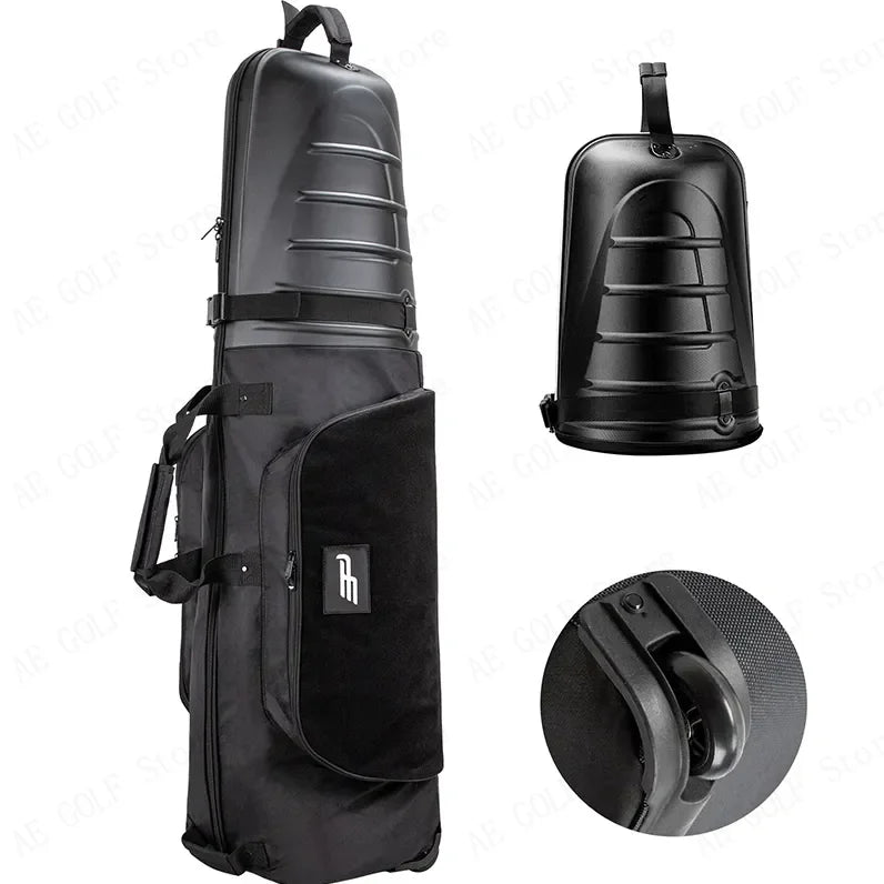 PlayEagle Hard Top Golf Travel Bag with Wheels — Foldable Hardcase with Support Rod, Portable Golf Bag 2024 HKB001