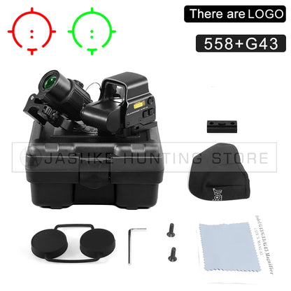Tactical Airsoft G45 5X Magnifier – Red Dot Combo Scope with QD Weaver Mount for 20MM Rail