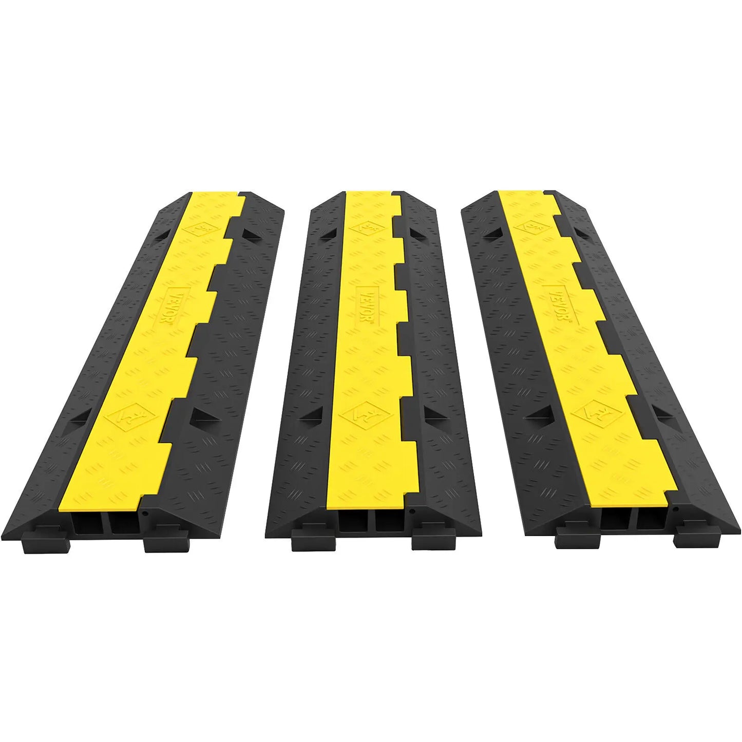 SucceBuy 2-Channel Cable Protector Ramp – Heavy-Duty Rubber & PVC Cord Cover, 11,000 lb Capacity for Driveways & Traffic Areas