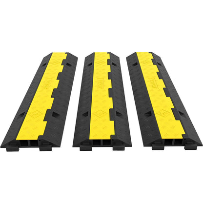 SucceBuy 2-Channel Cable Protector Ramp – Heavy-Duty Rubber & PVC Cord Cover, 11,000 lb Capacity for Driveways & Traffic Areas