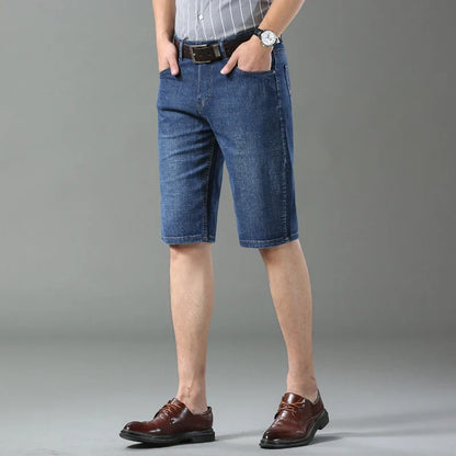 Men's Slim Fit Stretch Denim Shorts – Fashion Straight Black Summer Jeans
