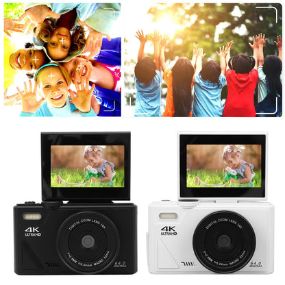 Retro 64MP Digital Camera – Stabilization Video, Pause Function, 3-Inch IPS Screen for Vlogging & Beginners