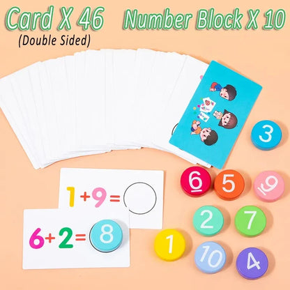 Kids Montessori Math Toy Set — Arithmetic Card Matching Games for Addition & Subtraction, Early Educational Counting Toy