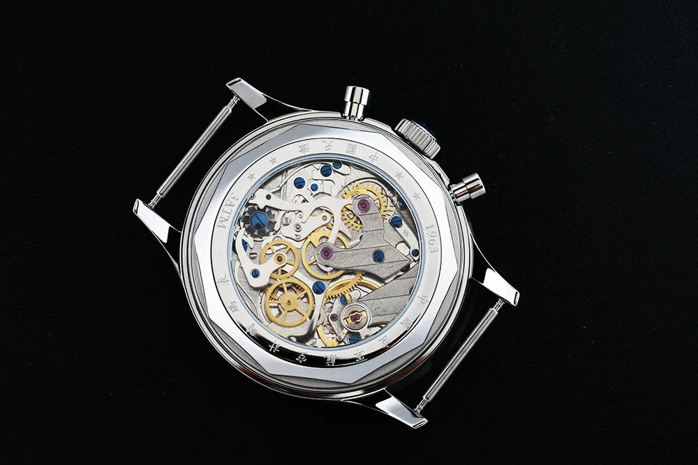 40mm 1963 Pilot Aviation Mechanical Chronograph — Original Seagull ST1901 Movement Men's Sapphire Vintage Watch
