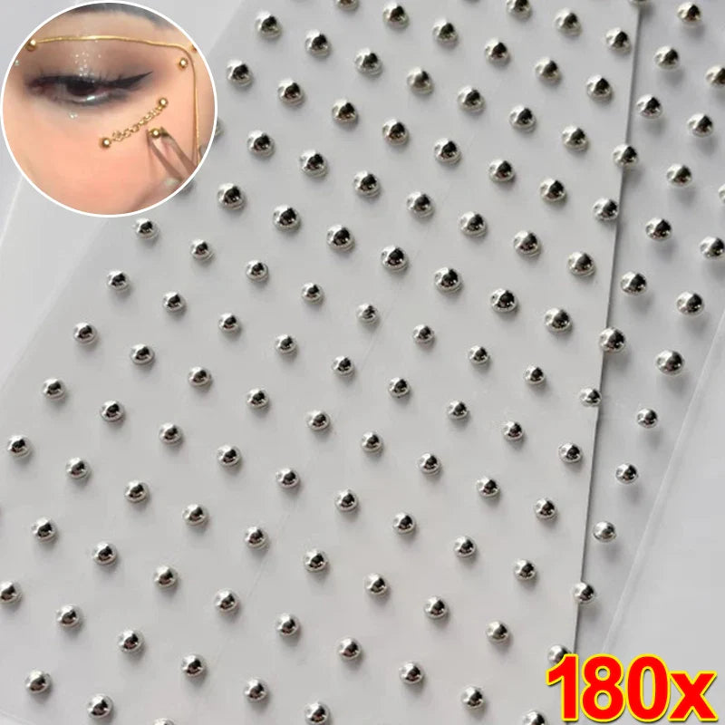 180PCS Non-Piercing Body Jewelry Stickers – Waterproof Self-Adhesive Fake Lip, Nose, Eyebrow & Belly Button Nails