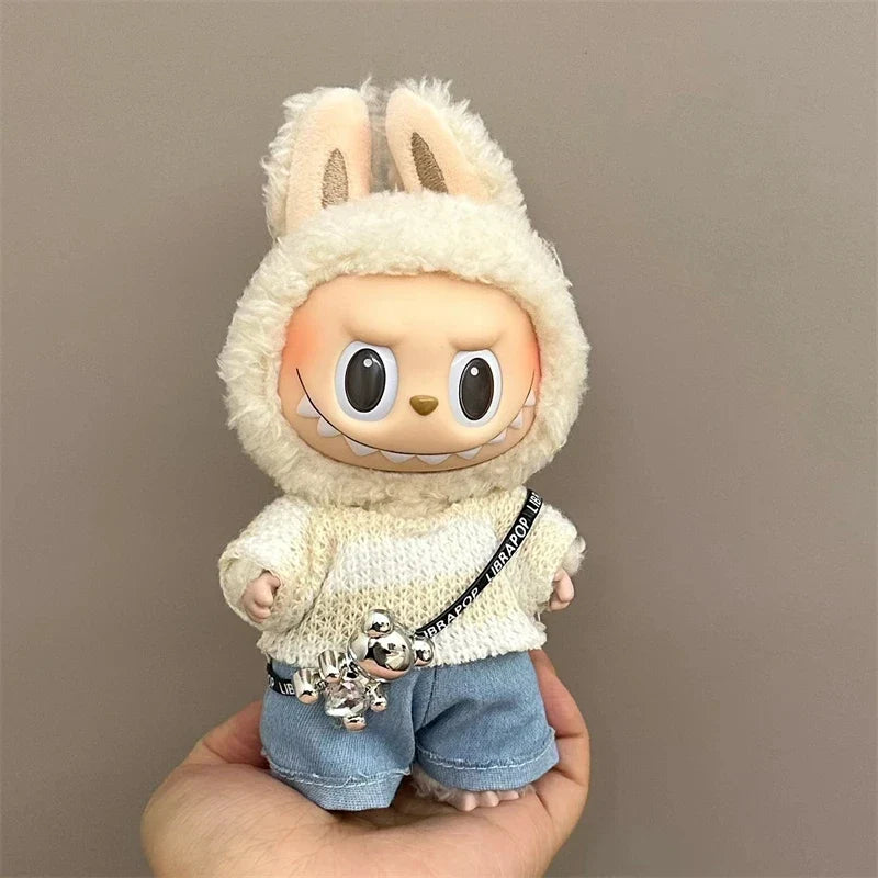 Labubu Doll Clothes Set for V1/V2 — Strap Pants & Cute Skirt Overalls with Accessories, Toy Gift for Kids
