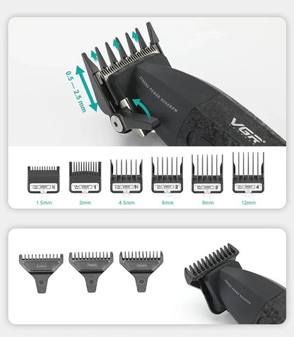 VGR V-640 Hair Trimmer – Professional Electric Hair Clipper, 9000 RPM Metal Trimmer for Men, Barber Hair Cutting Machine