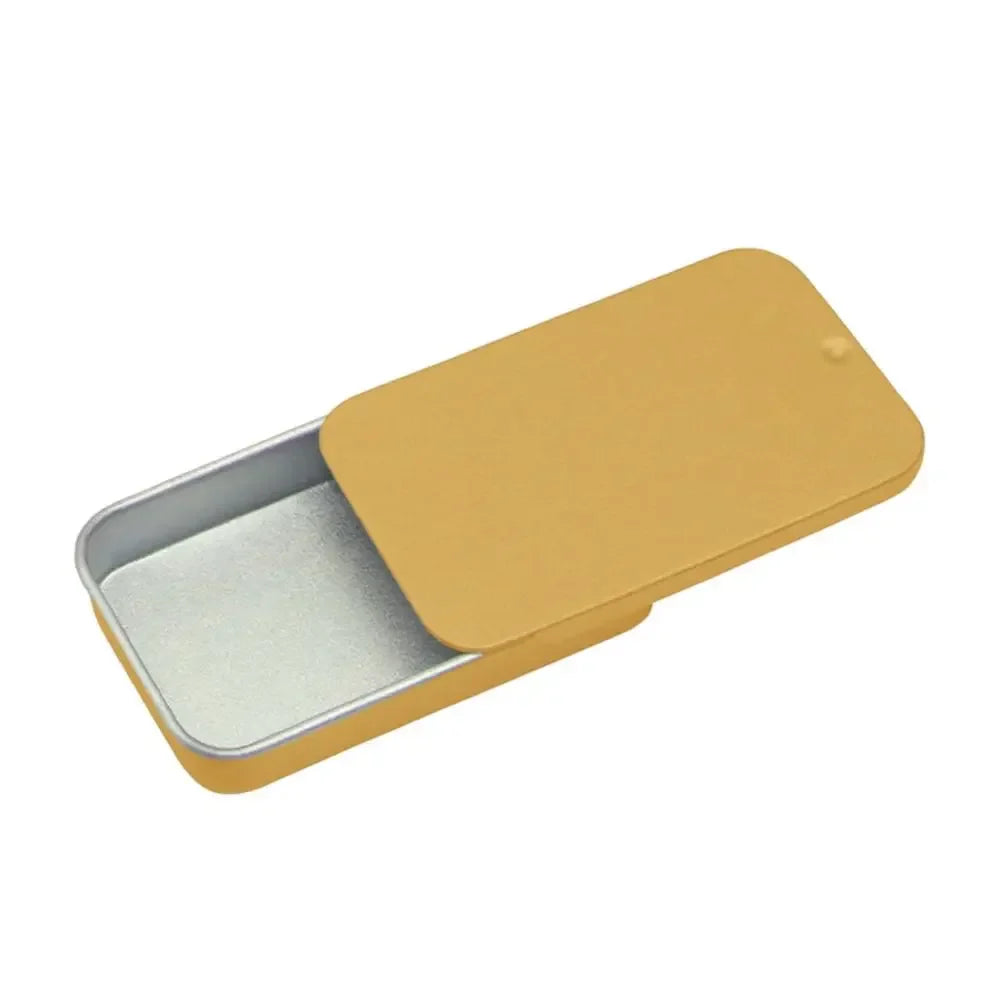Metal Rectangular Mini Tin Box – Hinged Push-Top Candy, Pill & Small Storage Container
