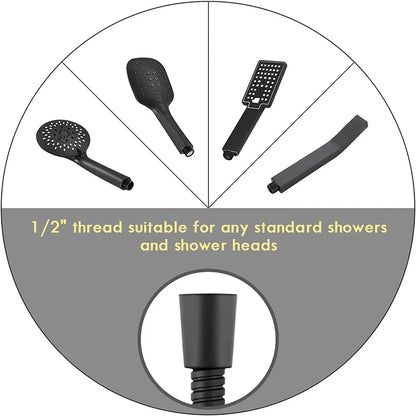 New 1.5/2/3M Flexible Shower Hose — Black SUS304 Stainless Steel Bathroom Water Extension Pipe and Bath Accessories