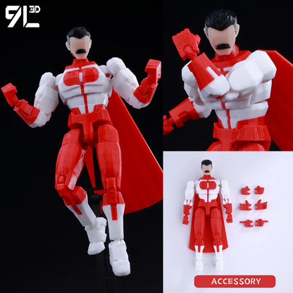 9L3D Lucky 13 Invincible Boy Eve Action Figure — 3D Printed Anime Model, Multi-Jointed Poseable Collectible Toy Gift for Fans