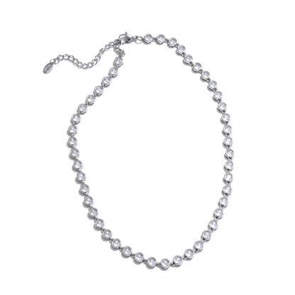 Yhpup Colorful Cubic Zirconia Stainless Steel Luxury Jewelry Set – Waterproof Chain Necklace & Bracelet Gift for Women