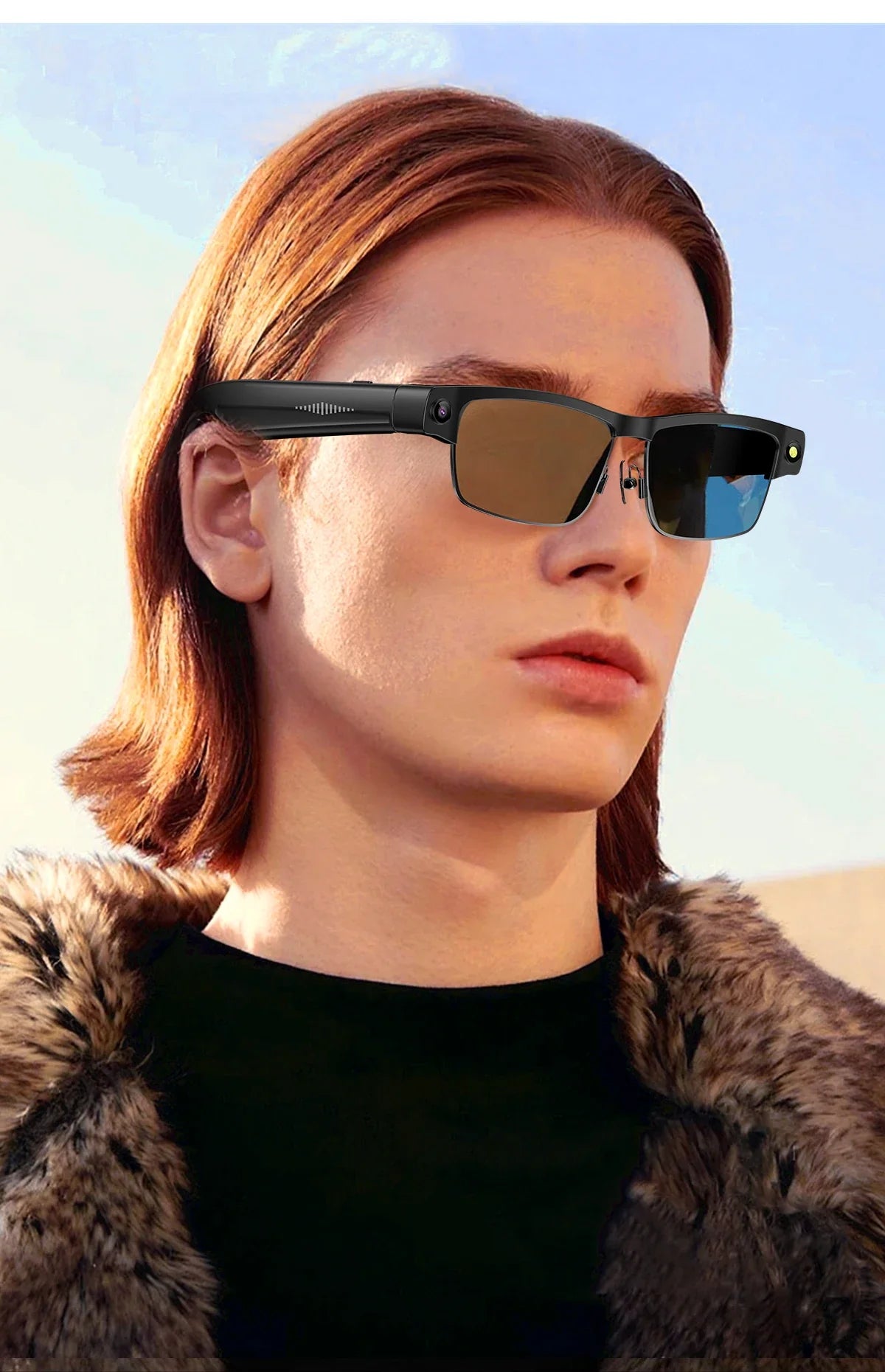 AI Smart Camera Glasses — 8MP with Bluetooth for Calls & Music, Object Recognition, and AI Translation