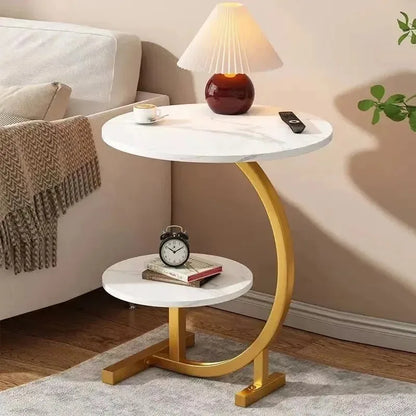 Modern Small Side Table - Compact Bedside Nightstand & Coffee Table for Bedroom, Living Room, Sofa & Balcony