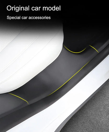 Rear Door Sill Cover for Tesla Model Y (2022–2024) – Anti-Dirty Kick Guards, Trim Protector Film & Welcome Pedal Pads