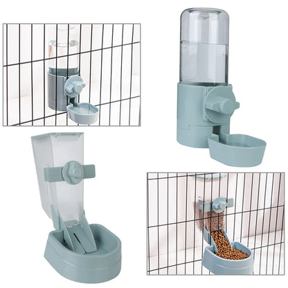 Automatic Pet Water Bottle: Food Container Dispenser Bowl for Puppy, Cats, Rabbit - Dogs Drinking Fountain, Cage Hanging Feeder