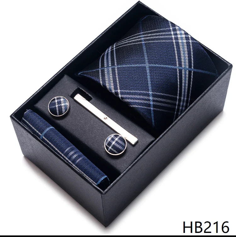 Men’s Tie and Pocket Square Gift Set – 2023 Mixed Colors Paisley Necktie in Box, Wedding Suit Accessory