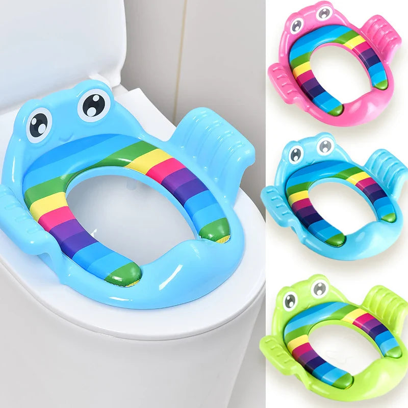 Children's Toilet Seat: Cushioned Toddler Training Aid - Handheld, Thickened, Comfortable Baby Toilet Seat