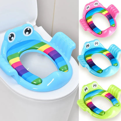 Children's Toilet Seat: Cushioned Toddler Training Aid - Handheld, Thickened, Comfortable Baby Toilet Seat
