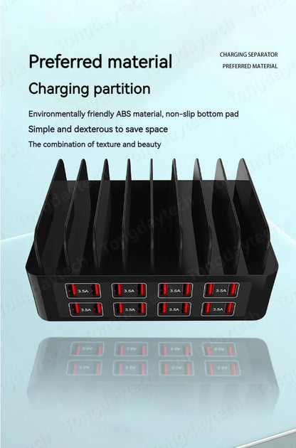 150W Universal Multi USB Fast Charger – 16-Port 3.5A Max Charging Station Stand for iPad, iPhone 14/13, Samsung S22, Xiaomi Tablet