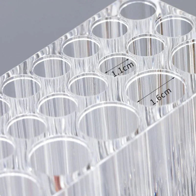 26 Holes Acrylic Nail Brush Organizer - Nail Art Tool Storage Display Holder Case For Makeup Cosmetics Pens