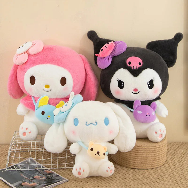 Sanrio Kuromi Plush Dolls — 40/50cm Kawaii My Melody & Cinnamoroll Soft Stuffed Anime Animals, Cartoon Pillow Decor for Kids