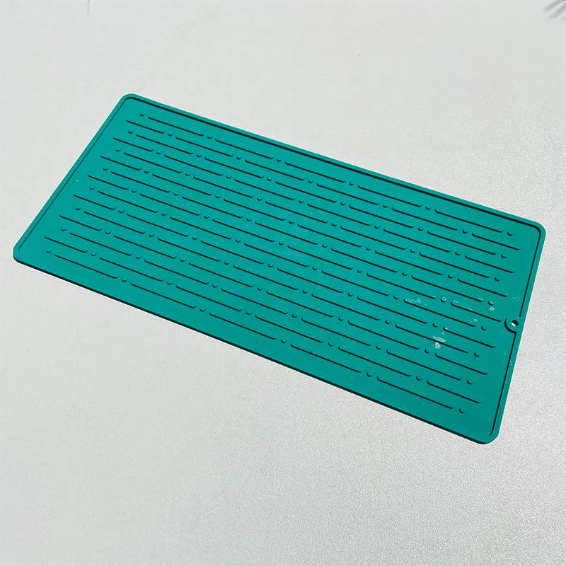 Silicone Dish Drying Mat (41 x 15cm) | Large Countertop, Sink & Dish Draining Mat, Heat-Resistant Trivet