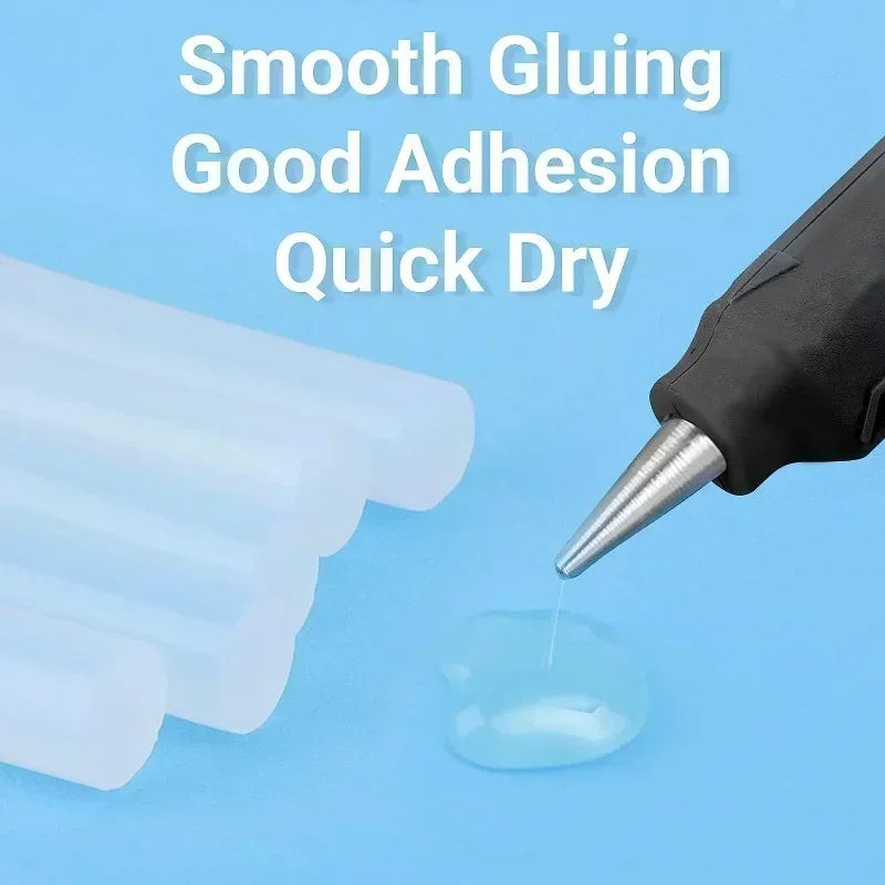 50-Piece Transparent Hot Melt Glue Sticks - Universal Adhesive for Electric Glue Guns, DIY Crafts & Repairs