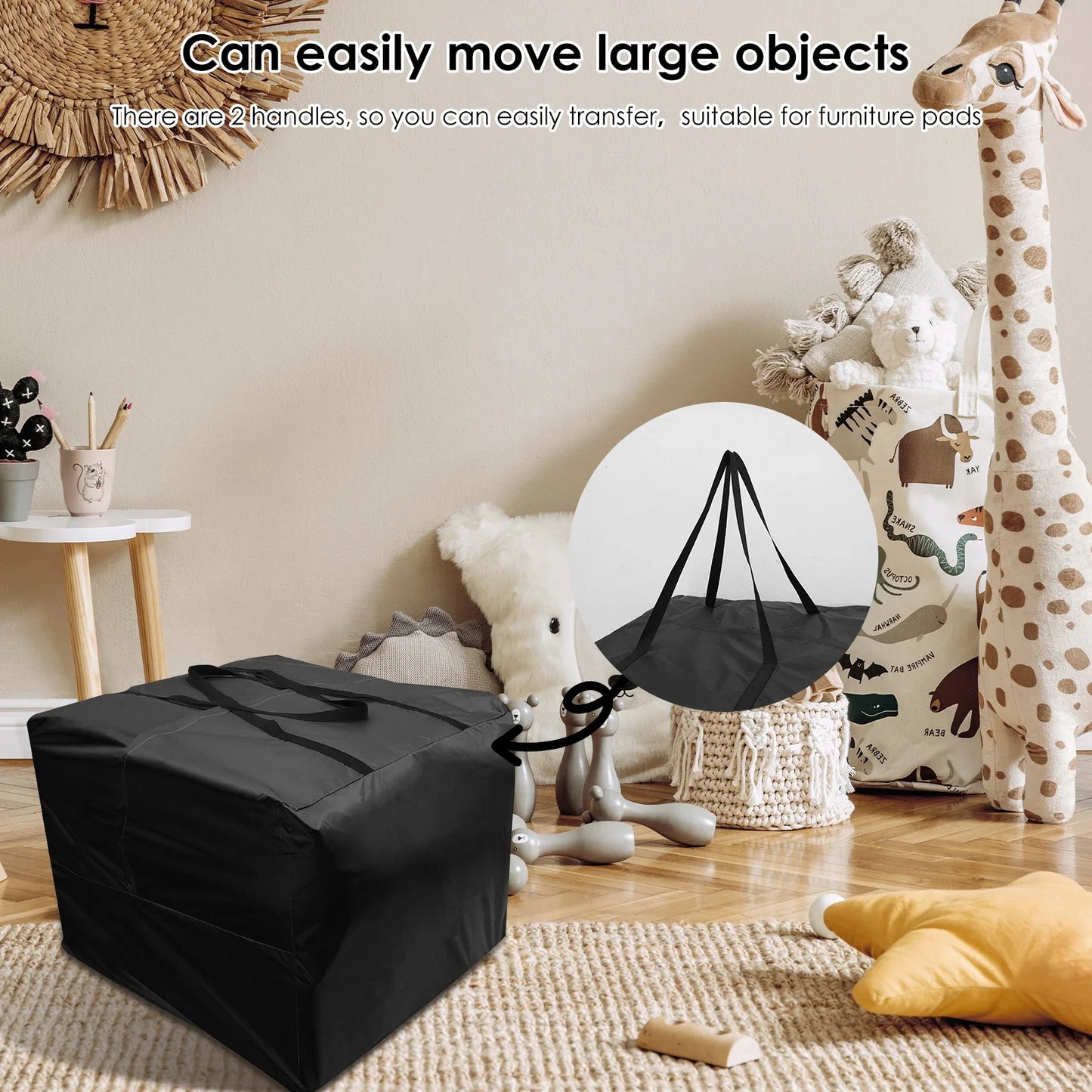 Large Cushion Storage Bag with Handles – Waterproof Dustproof Outdoor Furniture Cover