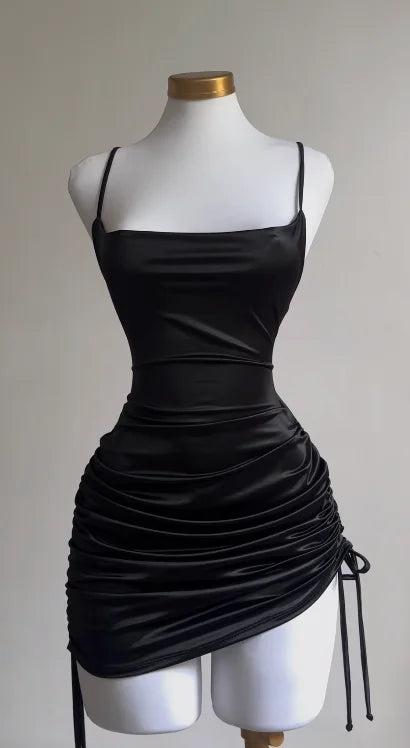2024 Europe & US Cross-Border Dress - Summer Lace-Up Sexy Halter Spice Bag Hip Skirt