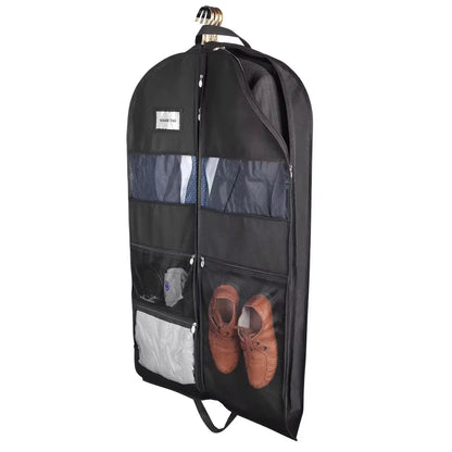Travel Garment Bags for Men — Hanging Clothes Storage with Double-Sided Zipper & Large Mesh Pockets, Monogrammed