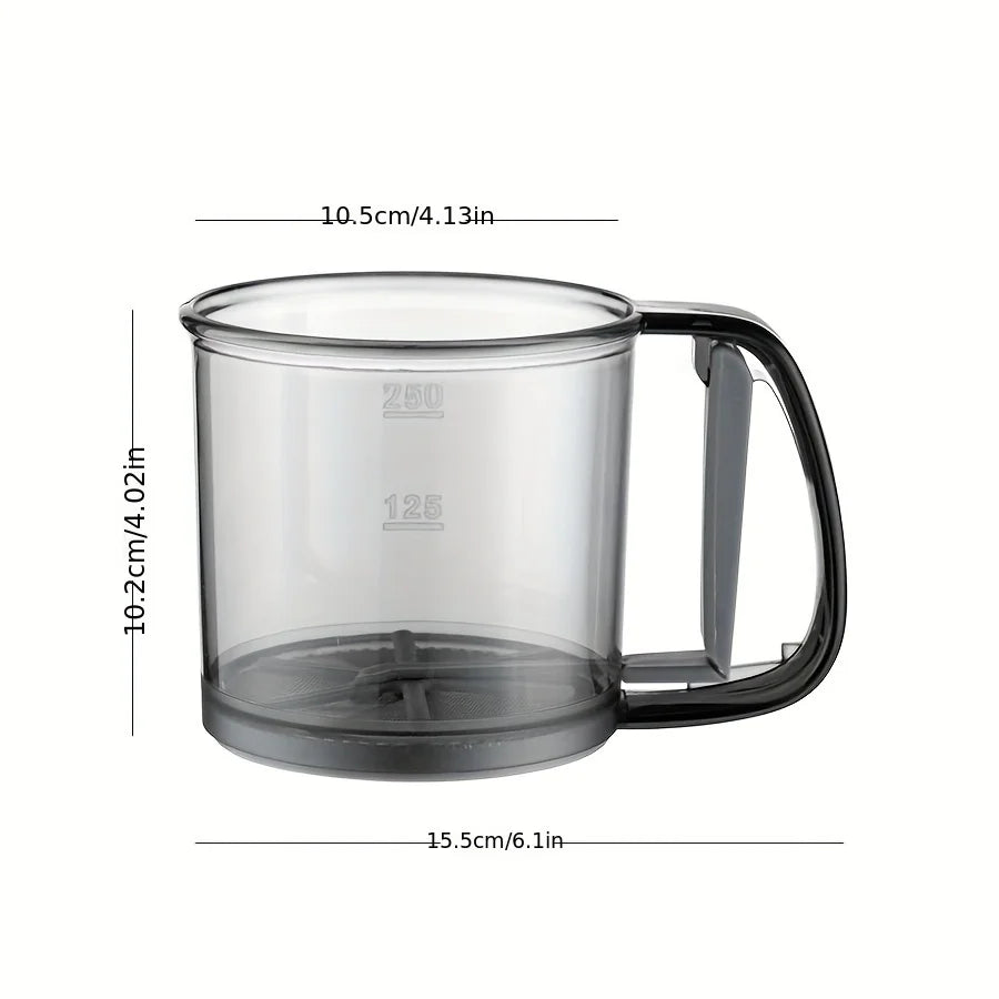 Semi-Automatic Hand Press Flour Sifter – Transparent Non-Stick Baking Tool for Kitchen