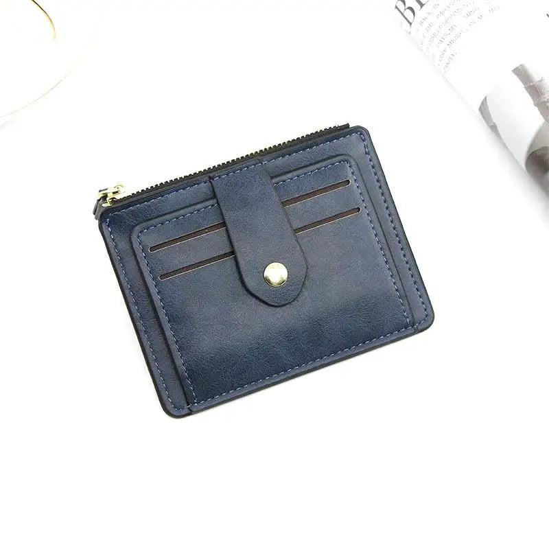 Luxury Slim Leather Wallet for Men — Small Credit & ID Card Holder with Coin Pocket, Designer Purse for Men & Women