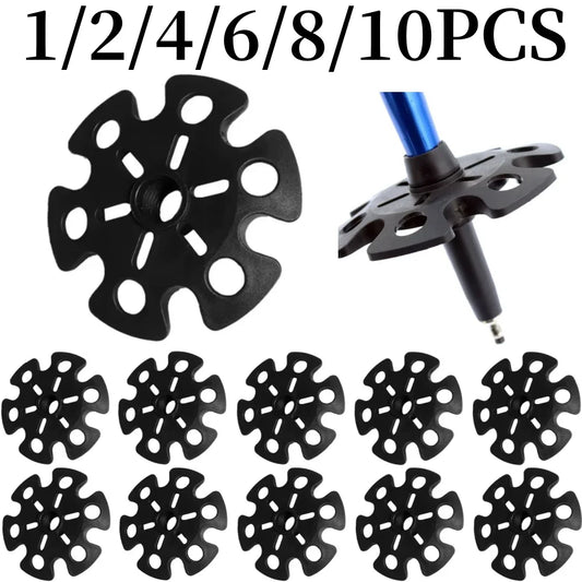 1–10PCS Snowflake Trekking Pole Baskets – Hiking, Camping, Nordic Walking Stick Tips for Mud, Sand & Snow Replacement