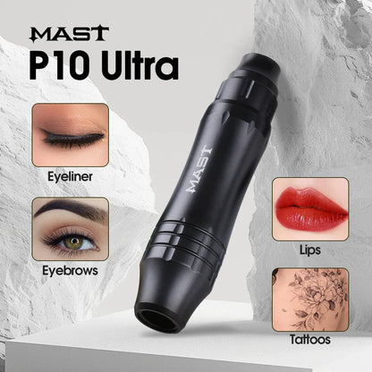 Ultra Mast P10 Tattoo Machine Kit – OLED Screen Pen, RCA, Cartridge Needles & Complete Tattoo Set