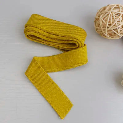 2CM Solid Color Ribbed Mercerized Cotton Knit – Soft T-Neck Short Cuffs with Elastic Edge