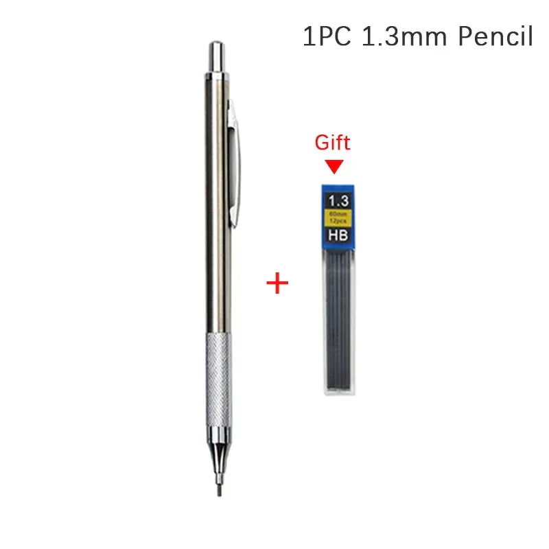 Full Metal Mechanical Pencil Set — 0.3–2.0mm Automatic Pencils for Art, Drawing & School
