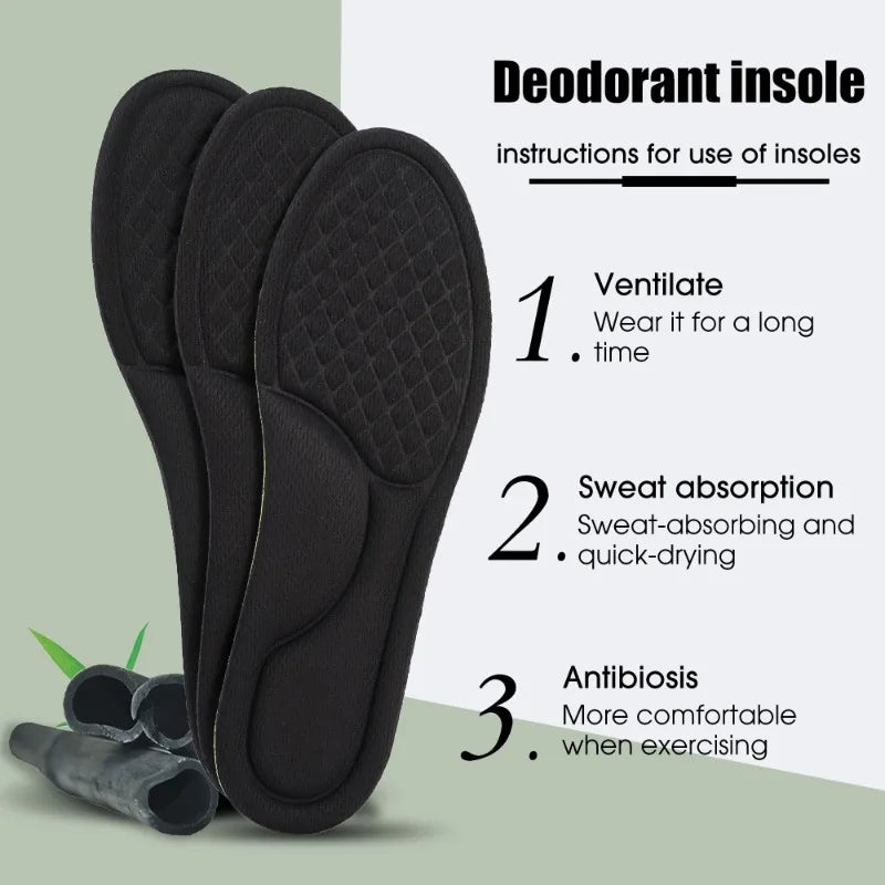 Memory Foam Orthopedic Shoe Insoles – Soft Deodorizing & Sweat-Absorbing Antibacterial Sports Insoles (2/12 Pairs) Shoe Comfort Inserts