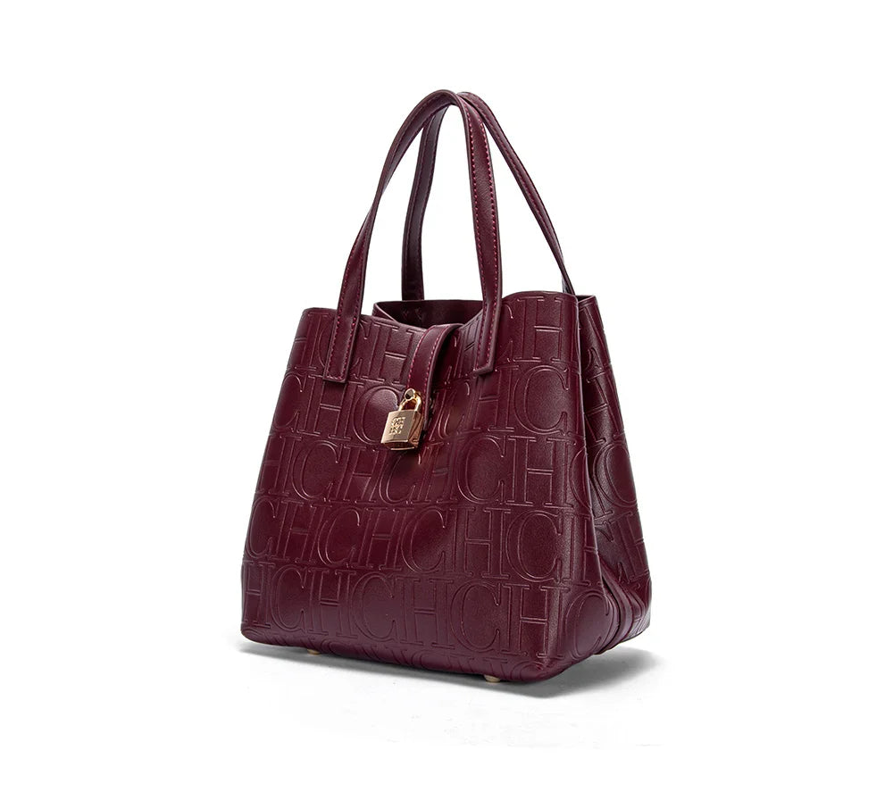 CHCH Women's Tote Bag - New Steel Embossed Handheld Bun Shopping Bag for Mothers