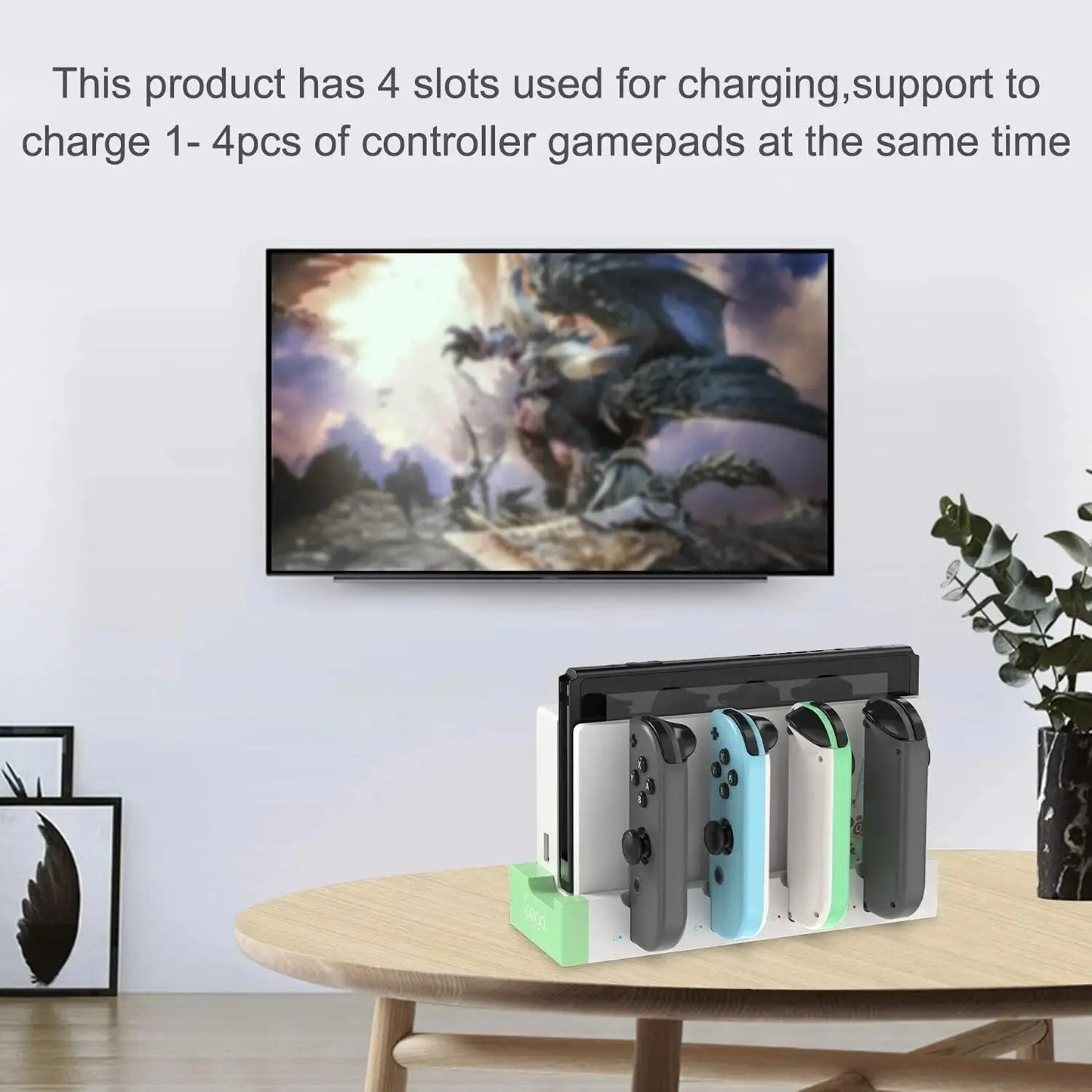 IPEGA PG-9186 Joycon Charging Dock Station for Switch & OLED – Charges Up to 4 Controllers, Compatible with All Models